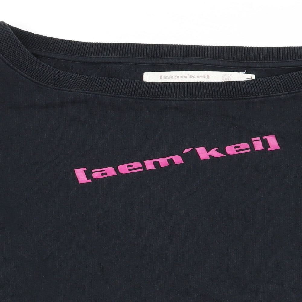 Aem Kei Womens Black  100% Cotton Pullover Sweatshirt Size L  Pullover