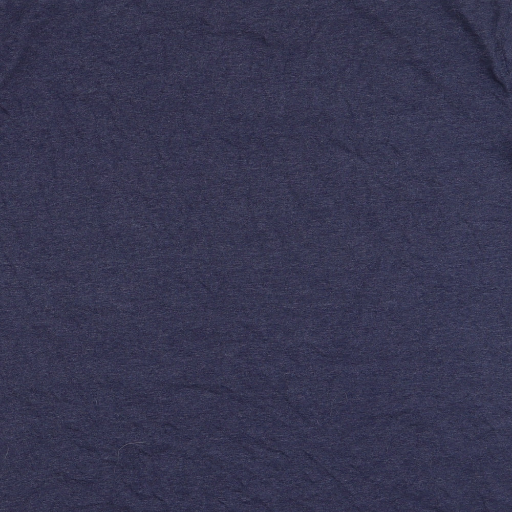 Dunnes Stores Mens Blue Fair Isle Cotton  T-Shirt Size 2XL Round Neck  - Christmas
