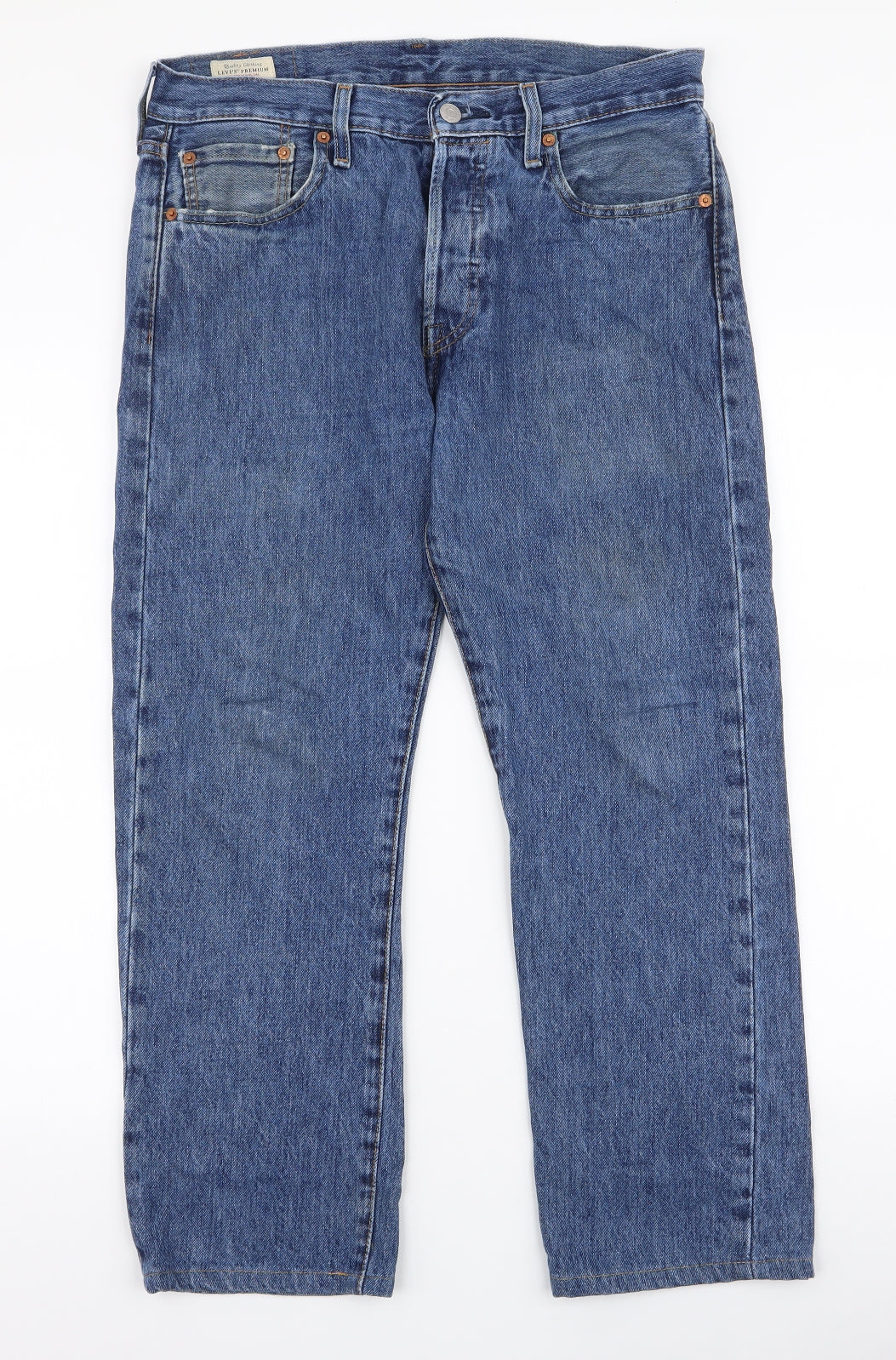 Levi's Mens Blue  Cotton Straight Jeans Size 30 L30 in Regular Button