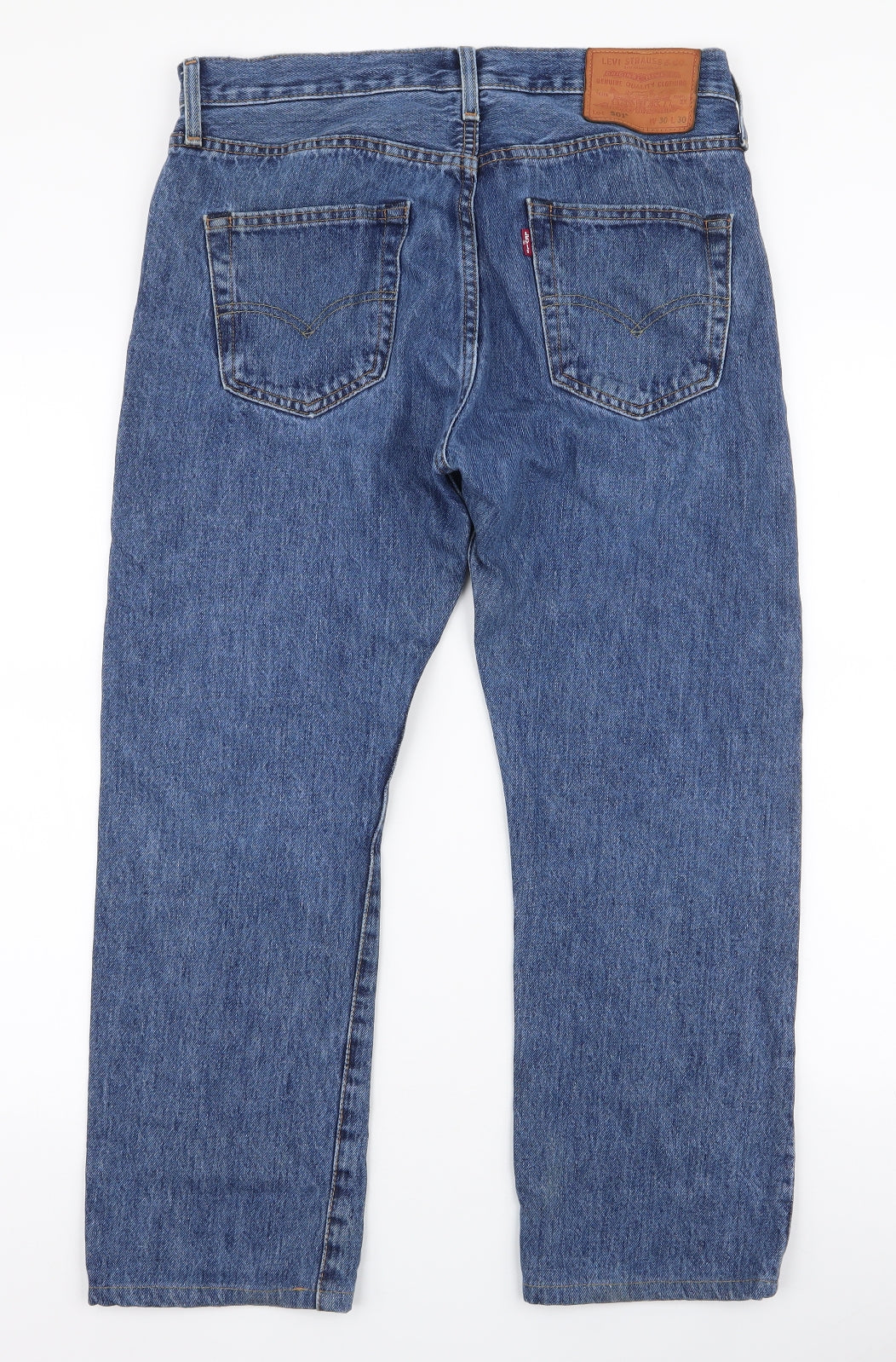 Levi's Mens Blue  Cotton Straight Jeans Size 30 L30 in Regular Button