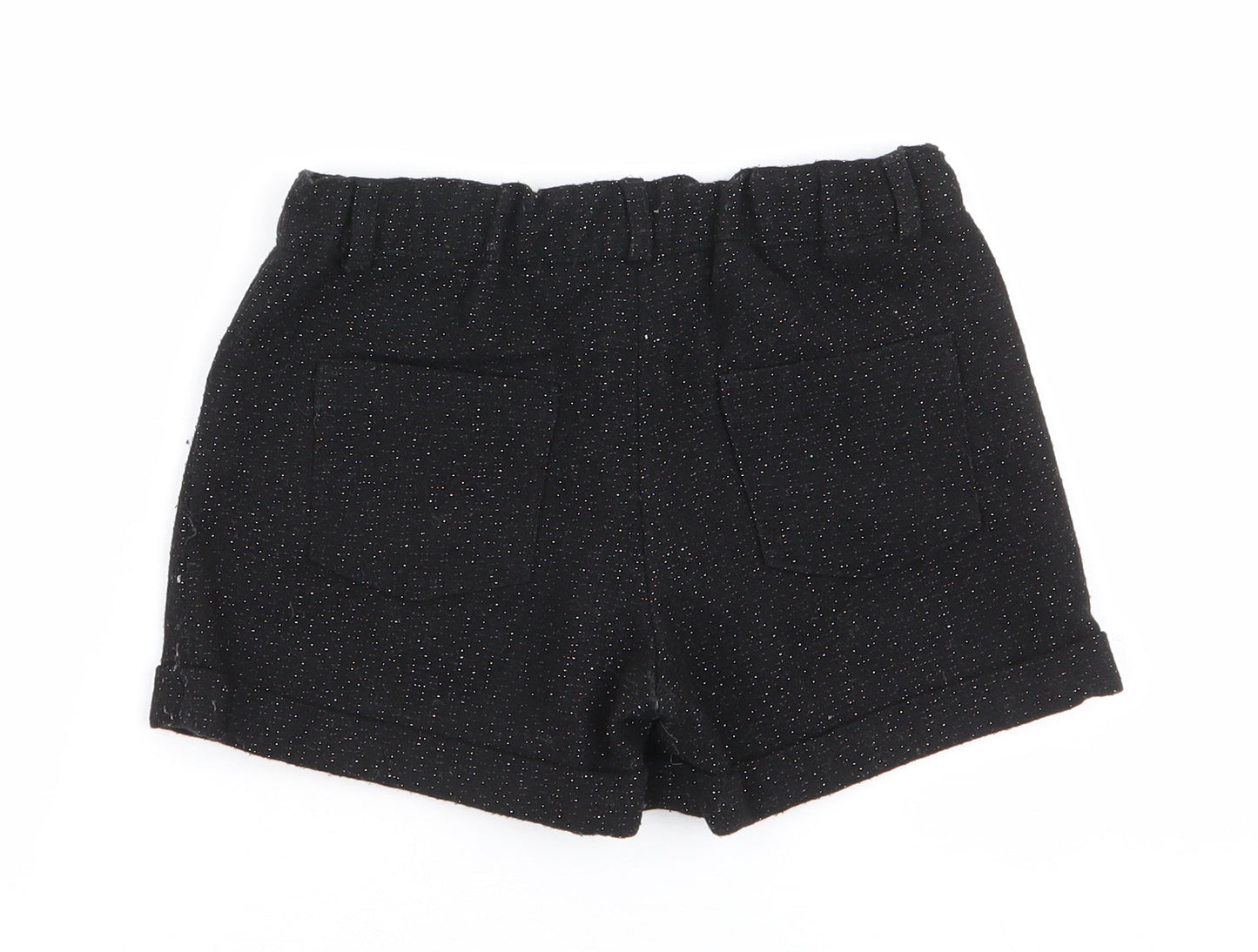 F&F Girls Black  Polyester Paperbag Shorts Size 6-7 Years  Regular Zip