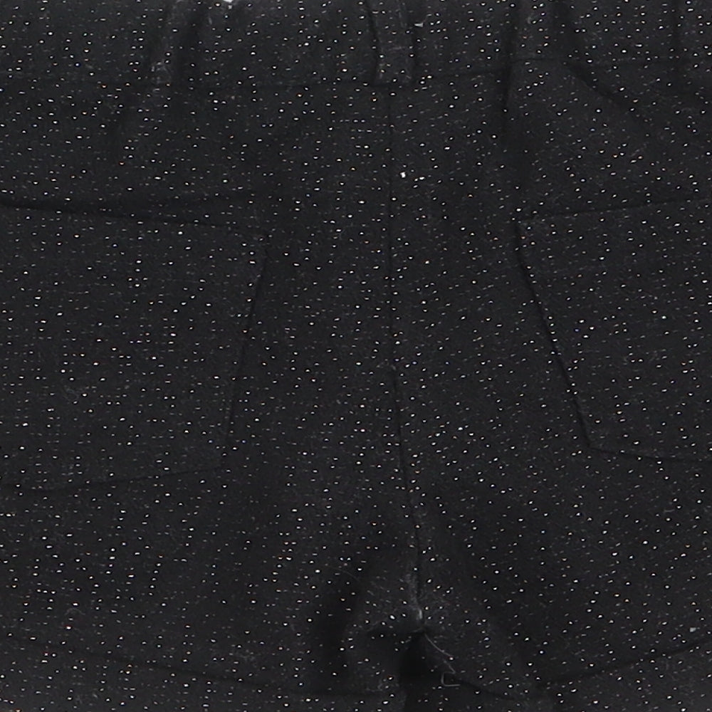 F&F Girls Black  Polyester Paperbag Shorts Size 6-7 Years  Regular Zip