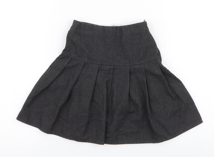NEXT Girls Grey Polyester Skater Skirt Size 6 Years Regular Zip