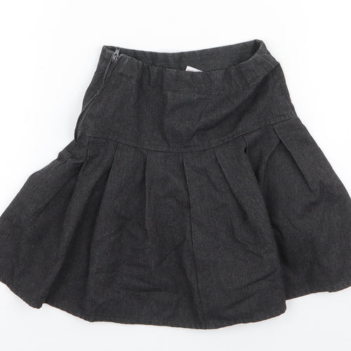 NEXT Girls Grey  Polyester Skater Skirt Size 6 Years  Regular Zip