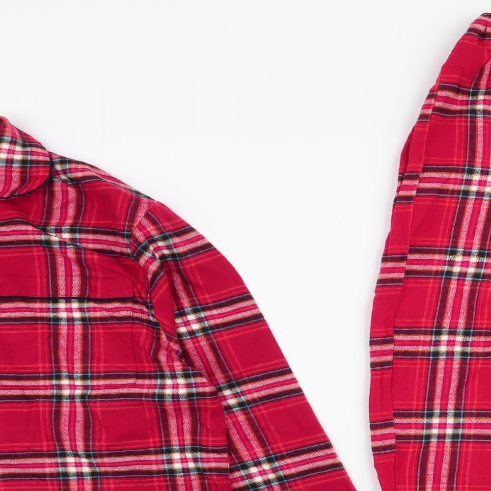 Marks and Spencer Mens Red Plaid 100% Cotton  Pyjama Set Size S  Button