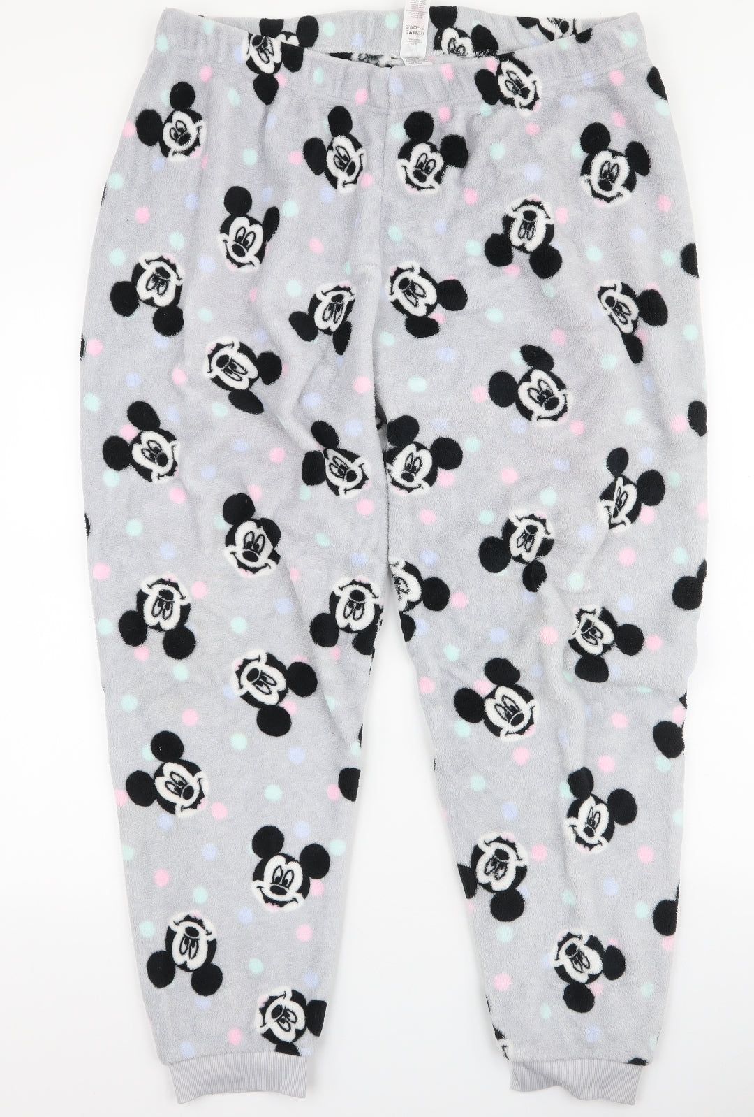 Primark Womens Grey  Polyester Capri Pyjama Pants Size XL  Drawstring - Mickey Mouse Disney