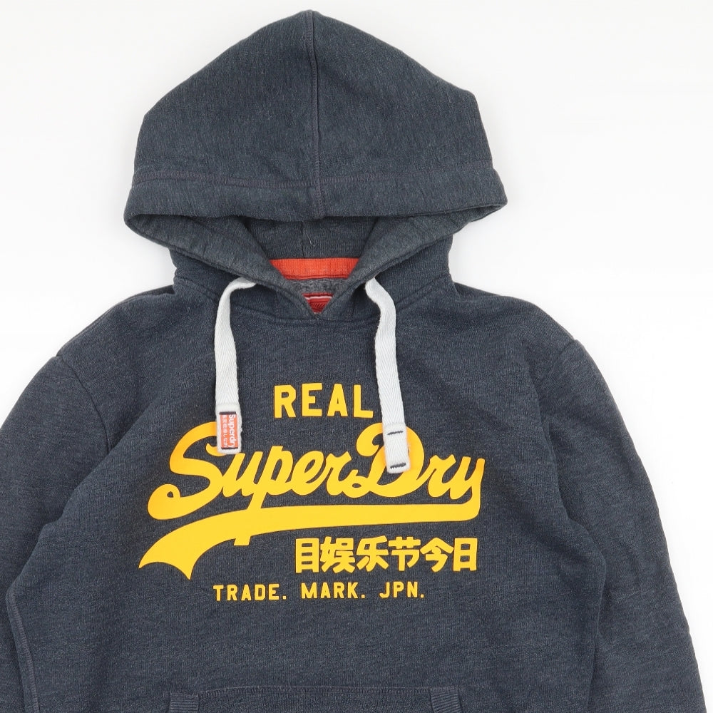 Superdry Mens Grey  Cotton Pullover Hoodie Size S
