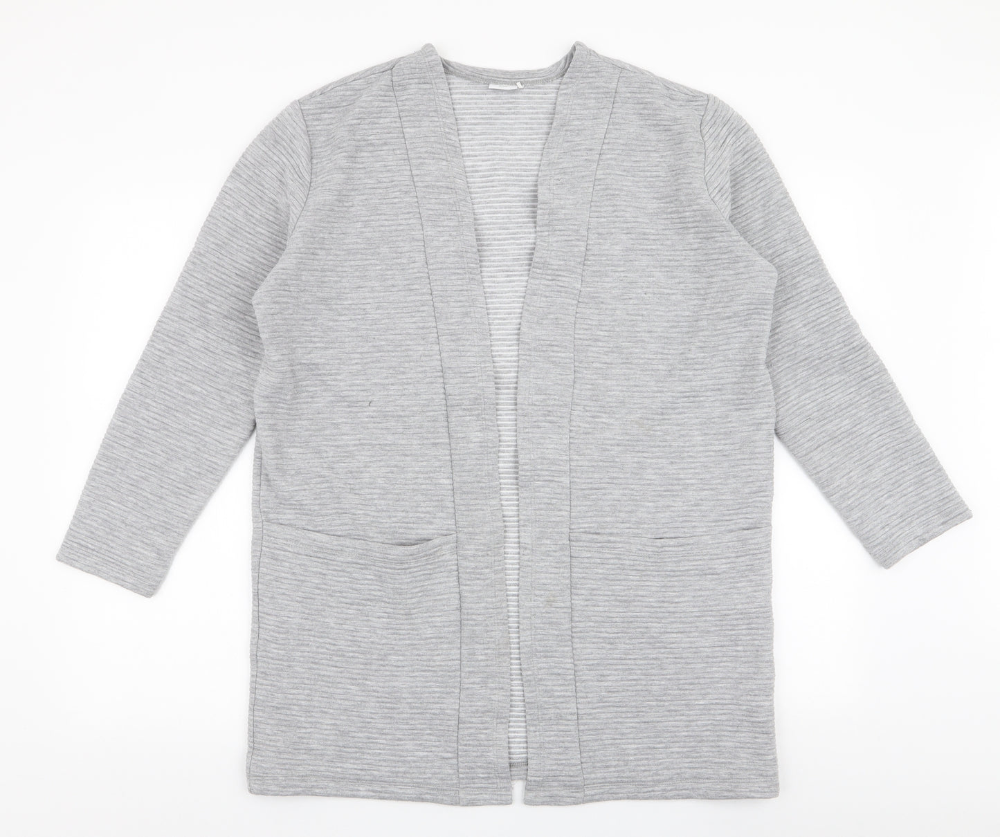 Jacqueline de Yong Womens Grey V-Neck  Polyester Cardigan Jumper Size M