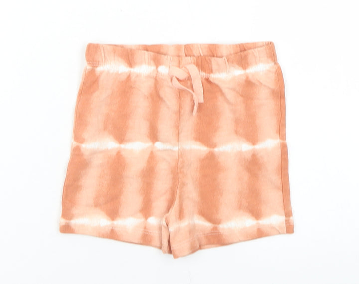 Primark Girls Orange Tie Dye Cotton Cropped Leggings Size 12-18 Months