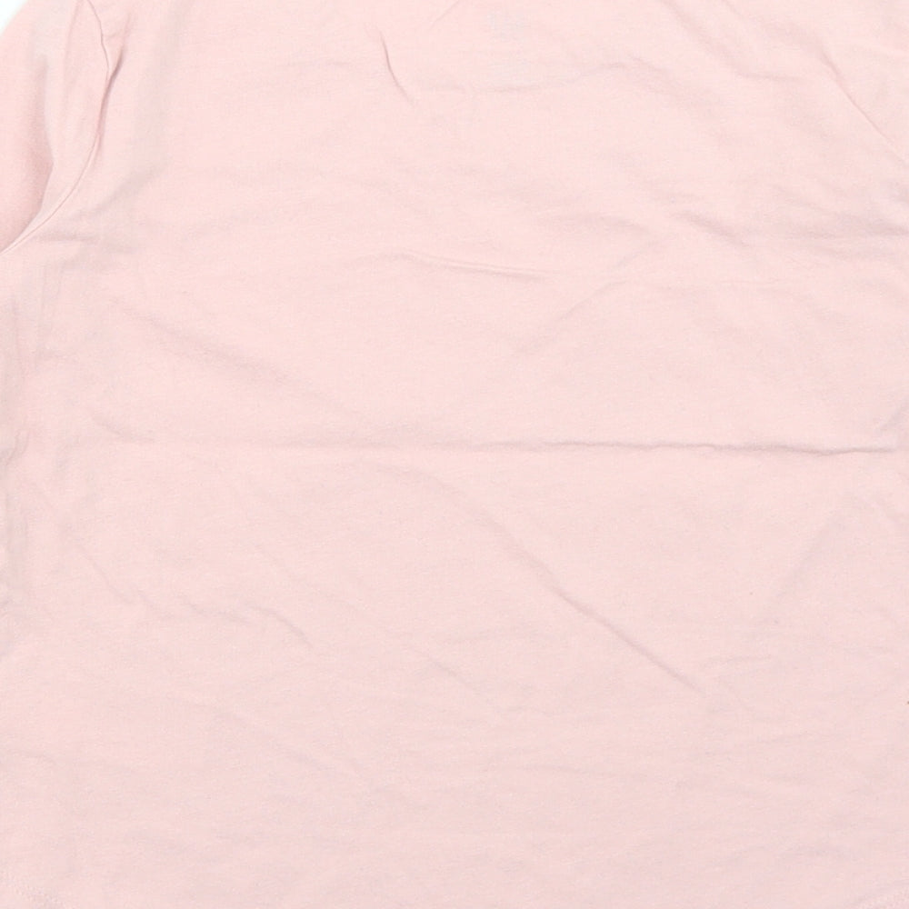 Gap Girls Pink  Cotton Basic T-Shirt Size 6-7 Years Round Neck  - Unicorn