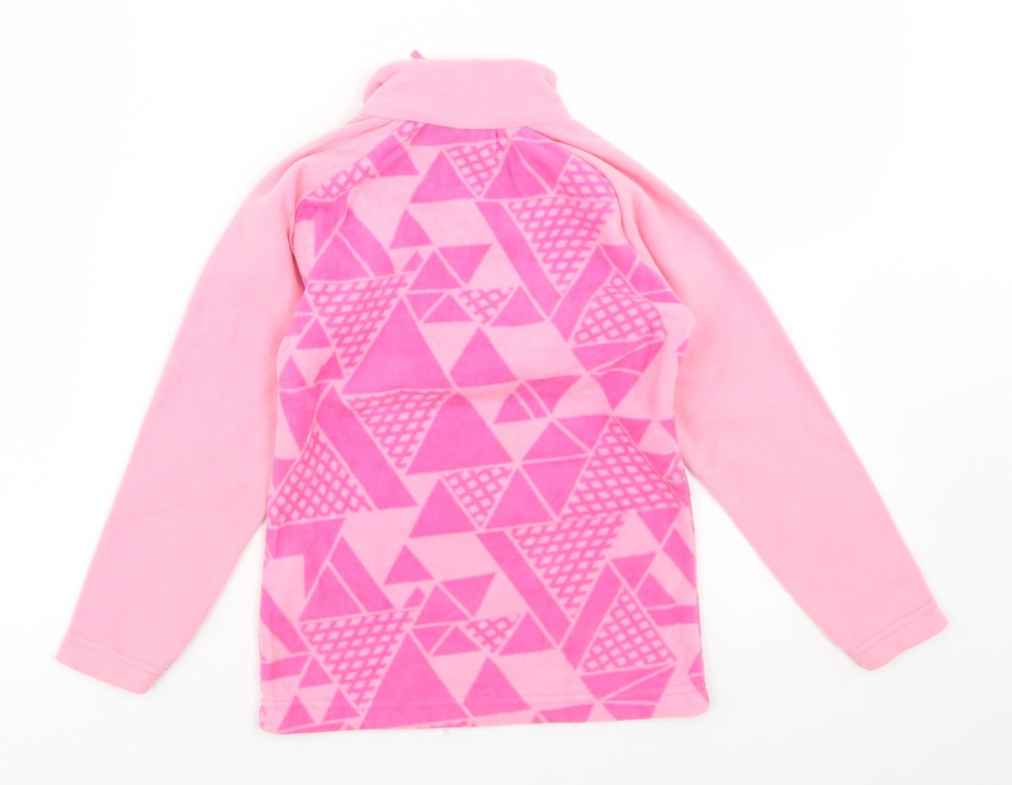 Mountain Warehouse Girls Pink Geometric Polyester Pullover Sweatshirt Size 5-6 Years  Zip