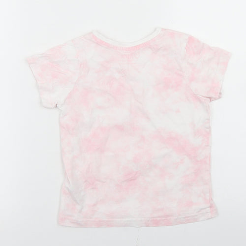 Primark Girls Pink  Cotton Basic T-Shirt Size 7-8 Years Crew Neck  - Shells, Tie Dye
