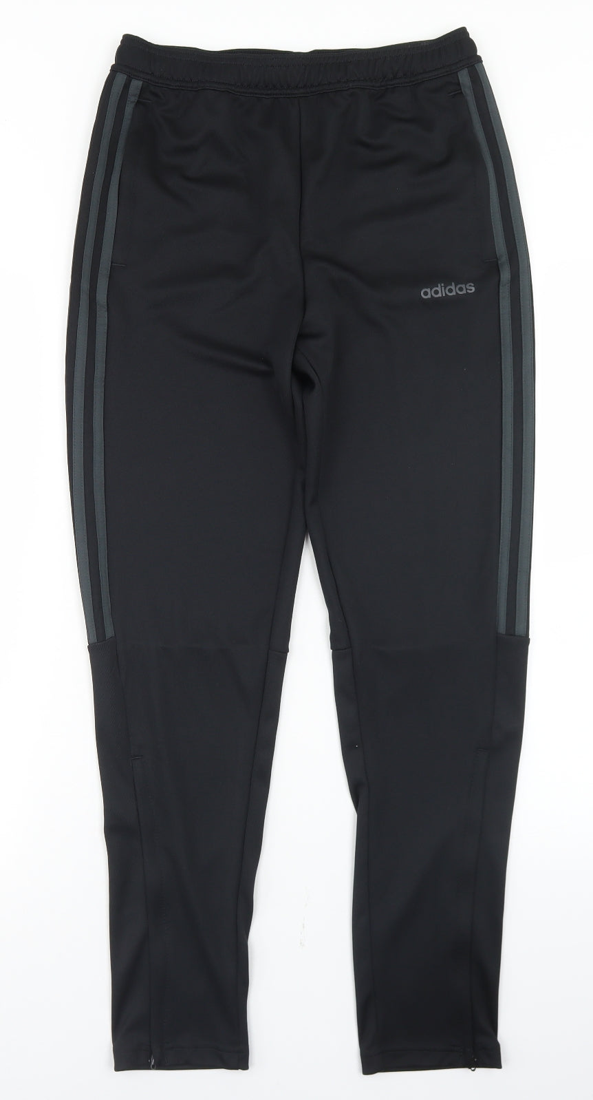 adidas Boys Black  Polyester Jogger Trousers Size 13-14 Years  Regular Drawstring