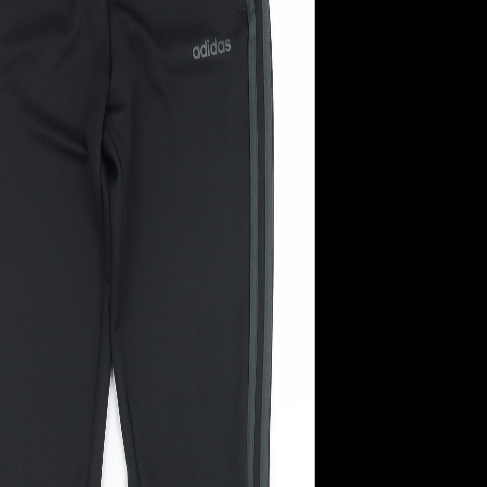 adidas Boys Black  Polyester Jogger Trousers Size 13-14 Years  Regular Drawstring