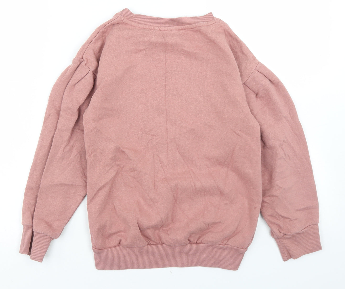 NEXT Girls Pink  Cotton Pullover Sweatshirt Size 9 Years   - Love