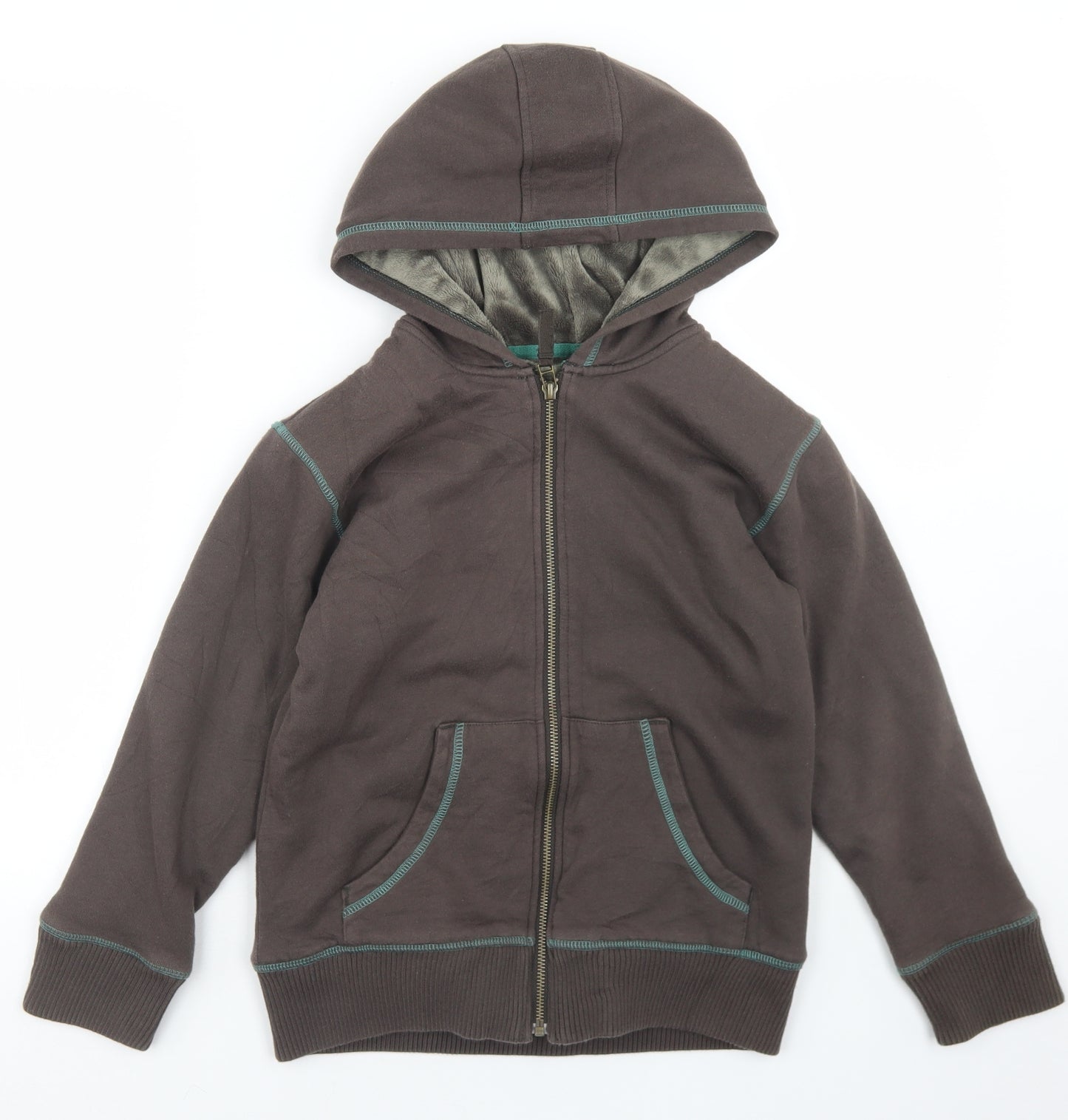 Marks and Spencer Boys Brown   Jacket  Size 9-10 Years  Zip - Fleece Lined