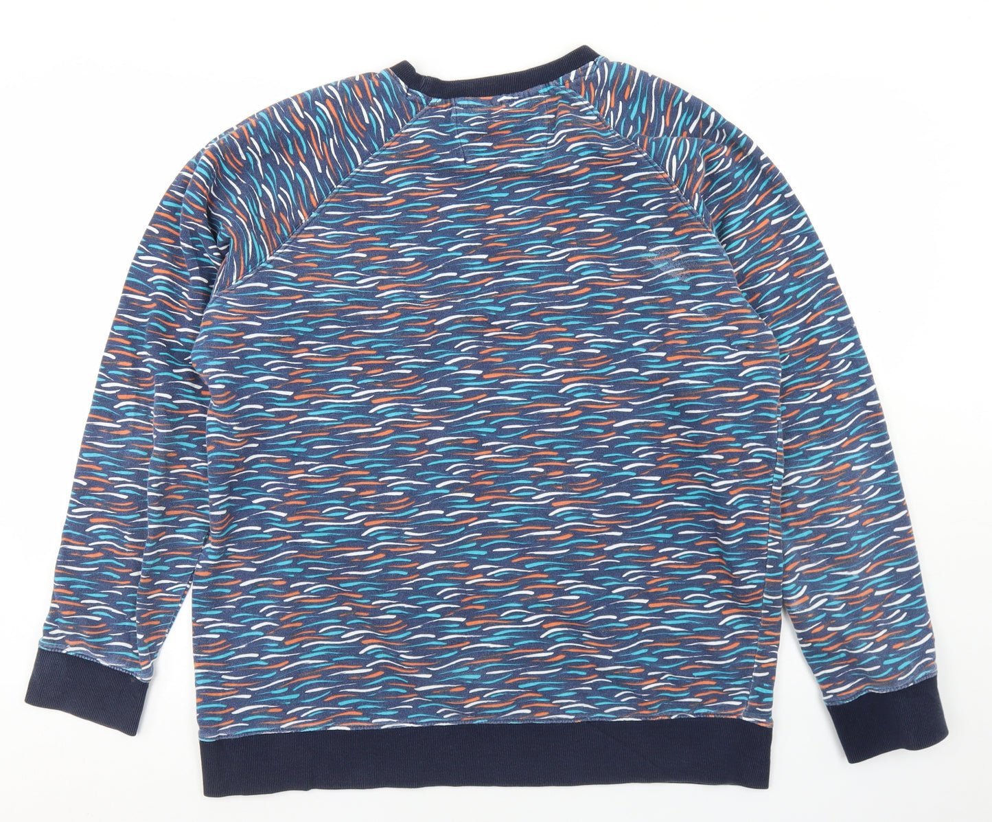 O'Neill Mens Blue Geometric Cotton Pullover Sweatshirt Size XL