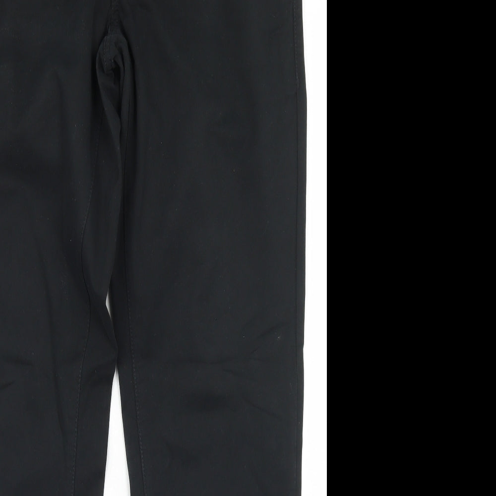 NEXT Mens Black  Cotton Chino Trousers Size 30 in L31 in Regular Button