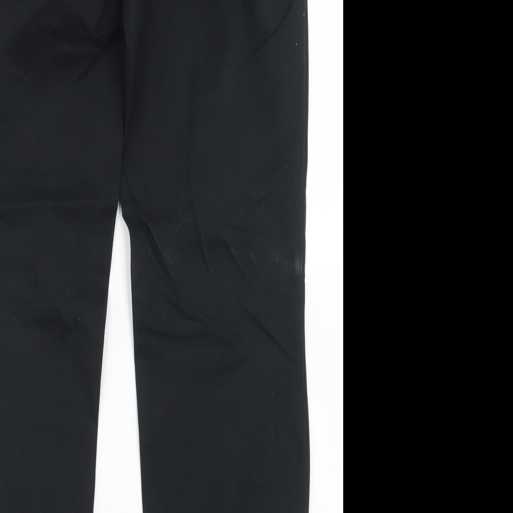NEXT Mens Black  Cotton Chino Trousers Size 30 in L31 in Regular Button