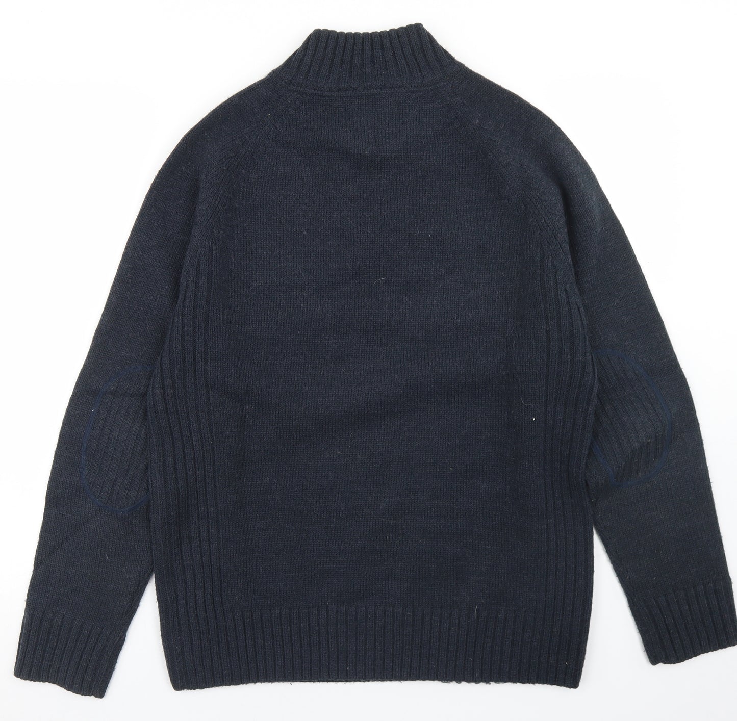 NEXT Mens Blue Mock Neck  Acrylic Pullover Jumper Size M