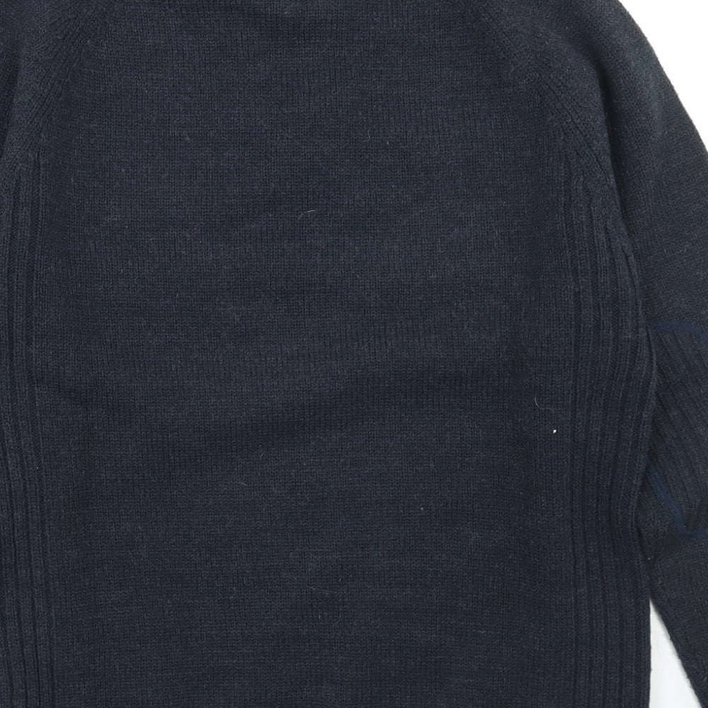 NEXT Mens Blue Mock Neck  Acrylic Pullover Jumper Size M