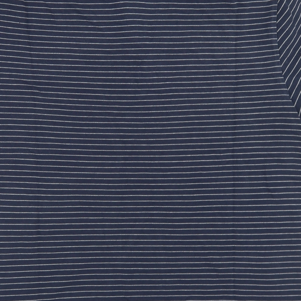 NEXT Mens Blue Striped Cotton  Polo Size M Collared Button