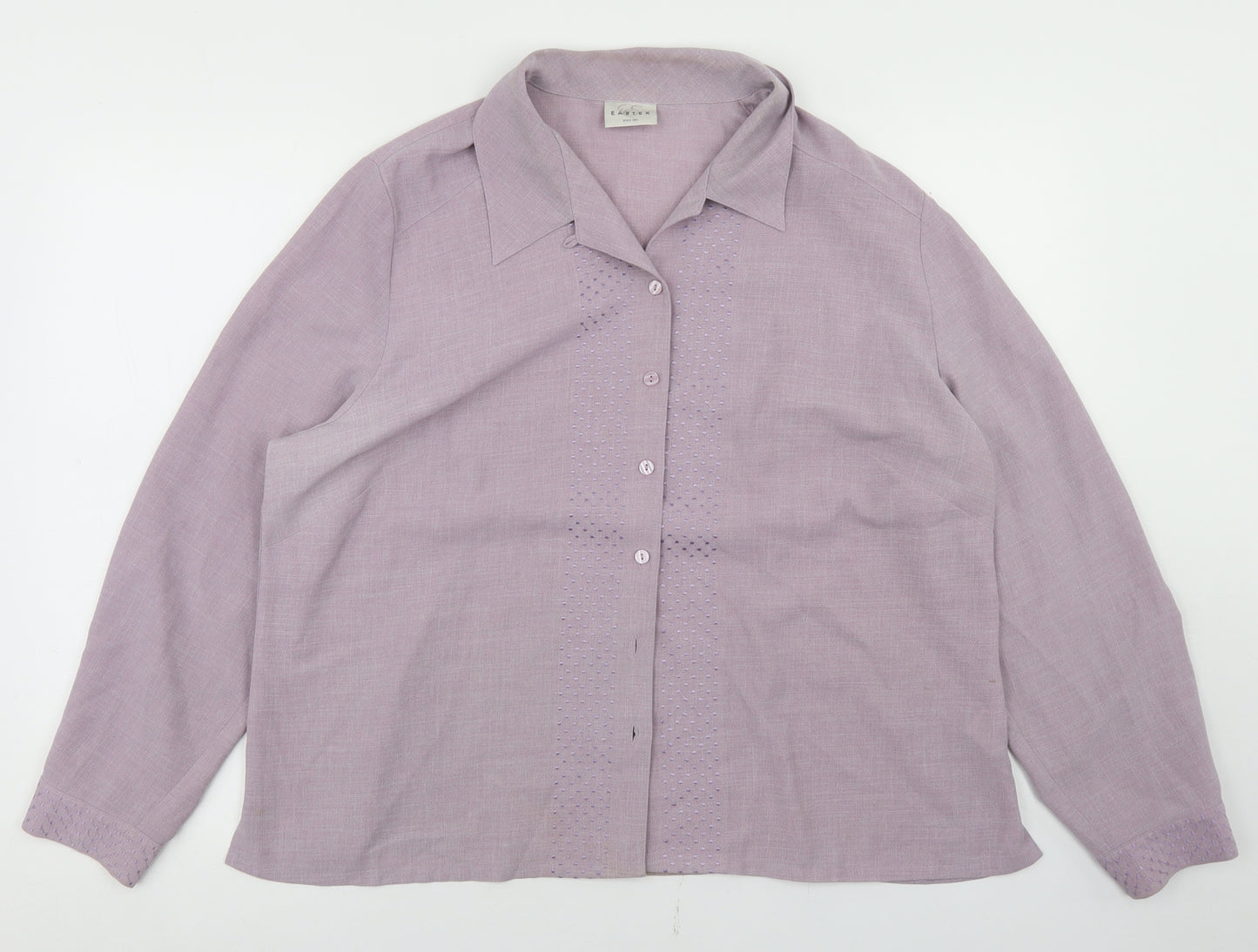 Eastex Womens Purple  Polyester Basic Blouse Size 20 Collared