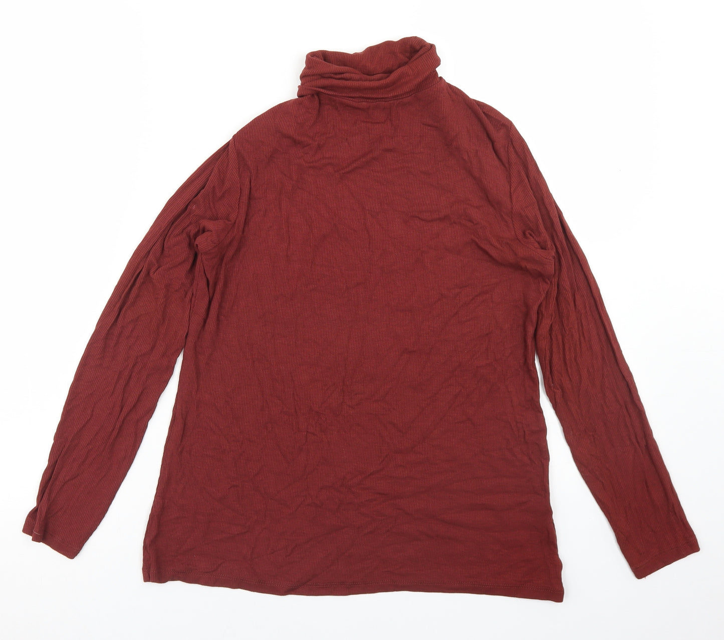 Atmosphere Womens Brown  Viscose Basic T-Shirt Size 16 Roll Neck