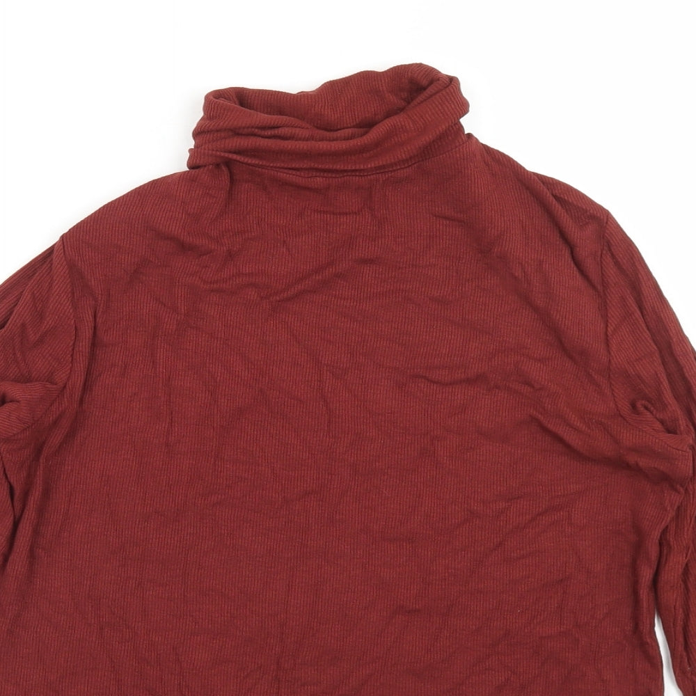 Atmosphere Womens Brown  Viscose Basic T-Shirt Size 16 Roll Neck