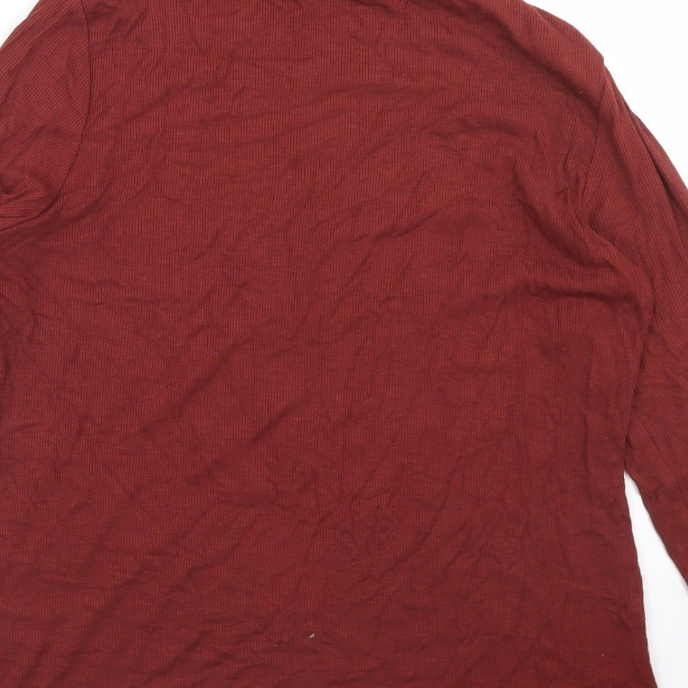 Atmosphere Womens Brown  Viscose Basic T-Shirt Size 16 Roll Neck