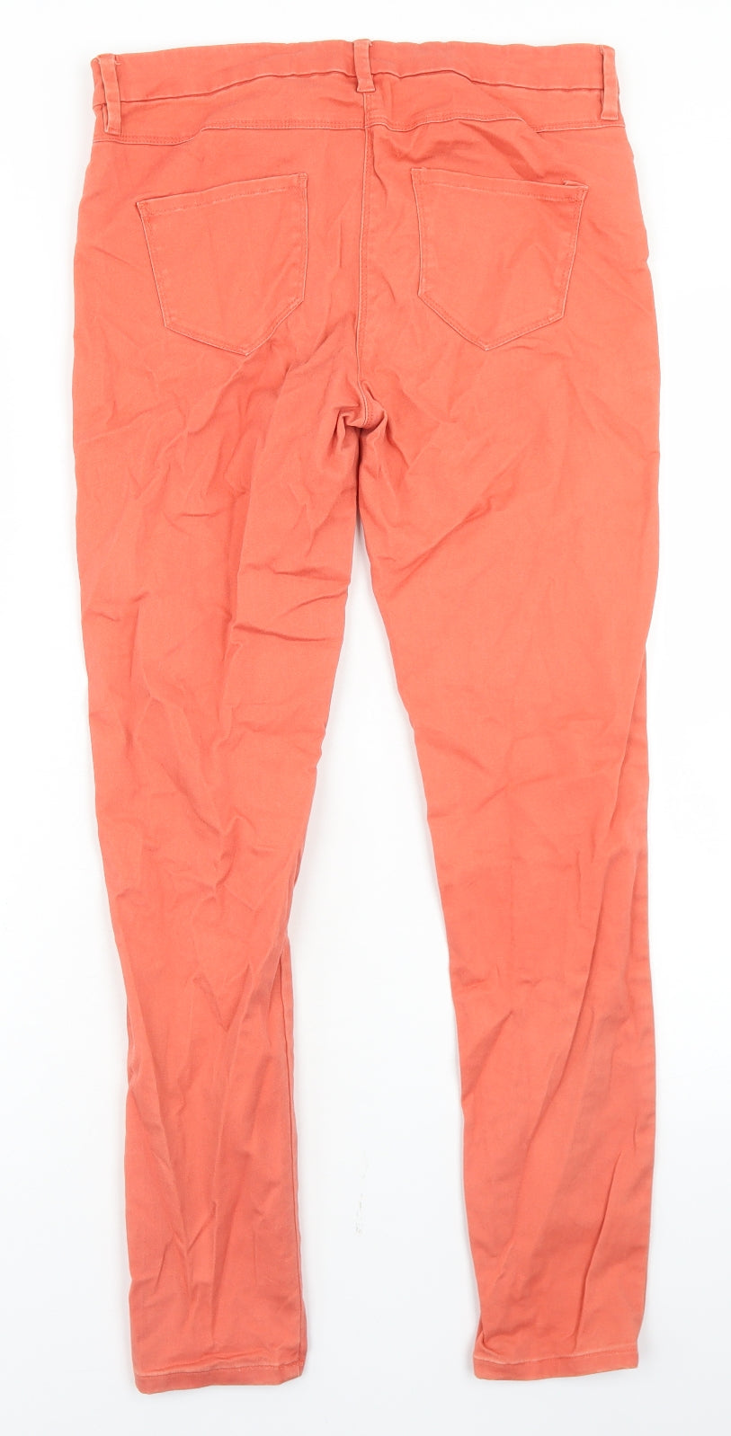 River Island Womens Orange  Cotton Skinny Jeans Size 10 L27 in Regular Button
