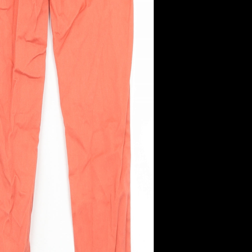 River Island Womens Orange  Cotton Skinny Jeans Size 10 L27 in Regular Button