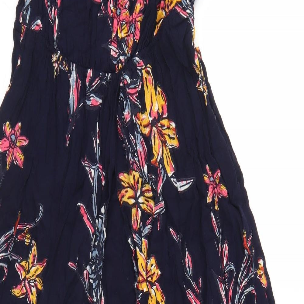 George Womens Blue Floral Viscose Maxi  Size 8  Off the Shoulder  - Bandeau