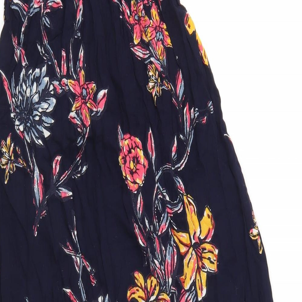 George Womens Blue Floral Viscose Maxi  Size 8  Off the Shoulder  - Bandeau