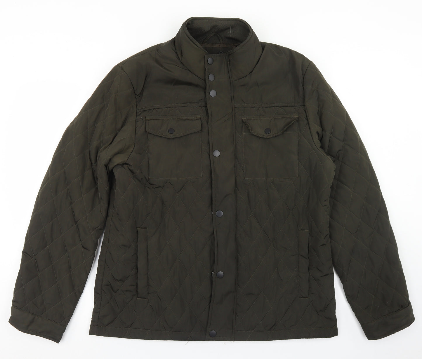 F&F Mens Green   Quilted Jacket Size L  Zip