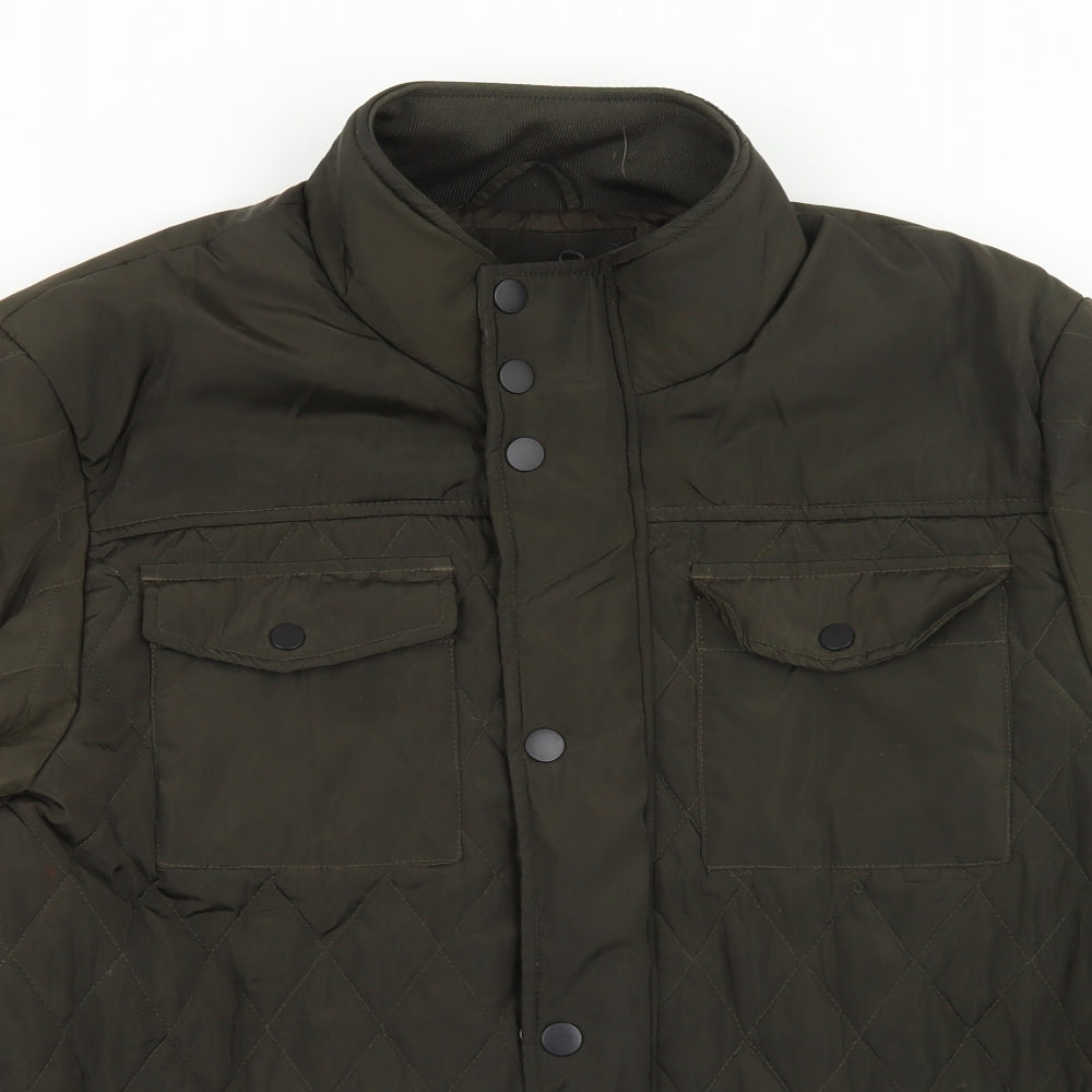 F&F Mens Green   Quilted Jacket Size L  Zip