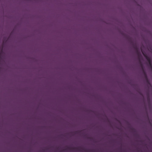 Champion Mens Purple  Cotton  T-Shirt Size L Crew Neck