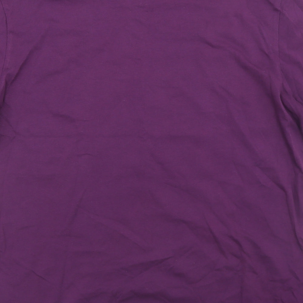 Champion Mens Purple  Cotton  T-Shirt Size L Crew Neck