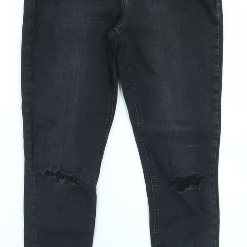Denim Co Womens Black  Cotton Skinny Jeans Size 12 L26 in Regular Button
