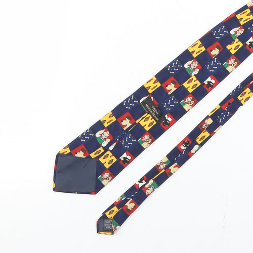 Marks and Spencer Mens Blue Geometric Polyester Pointed Tie One Size - Wallace And Gromit