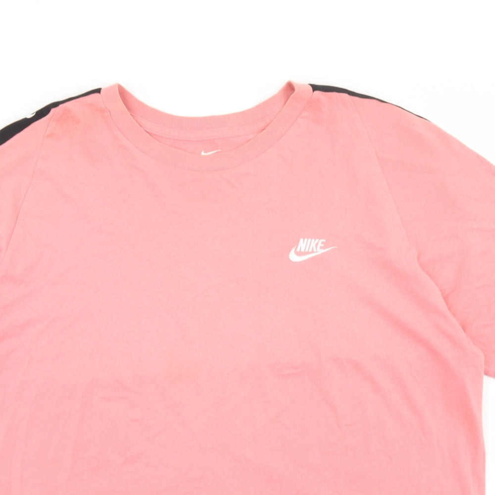 Nike Mens Pink  Cotton  T-Shirt Size L Crew Neck