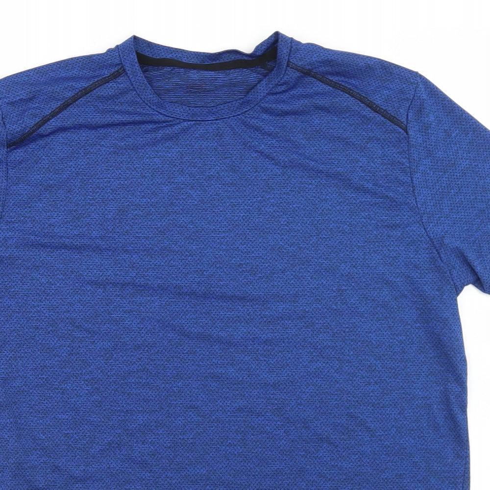 Dunnes Stores Mens Blue  Polyester Basic T-Shirt Size M Crew Neck