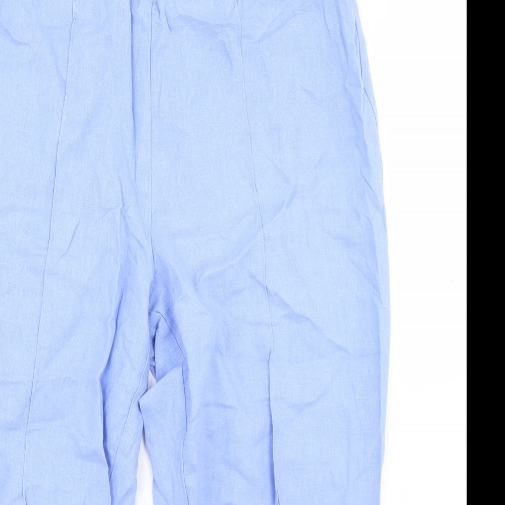 Julipa Womens Blue  Linen Skimmer Shorts Size 12 L19 in Regular