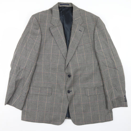 West Brook Mens Beige Houndstooth Wool Jacket Blazer Size 44