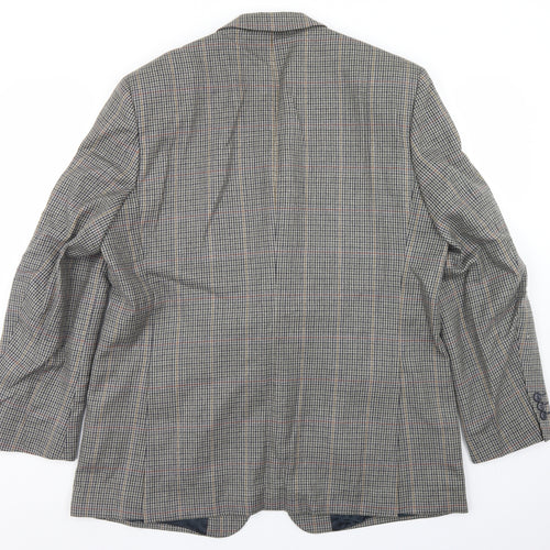 West Brook Mens Beige Houndstooth Wool Jacket Blazer Size 44