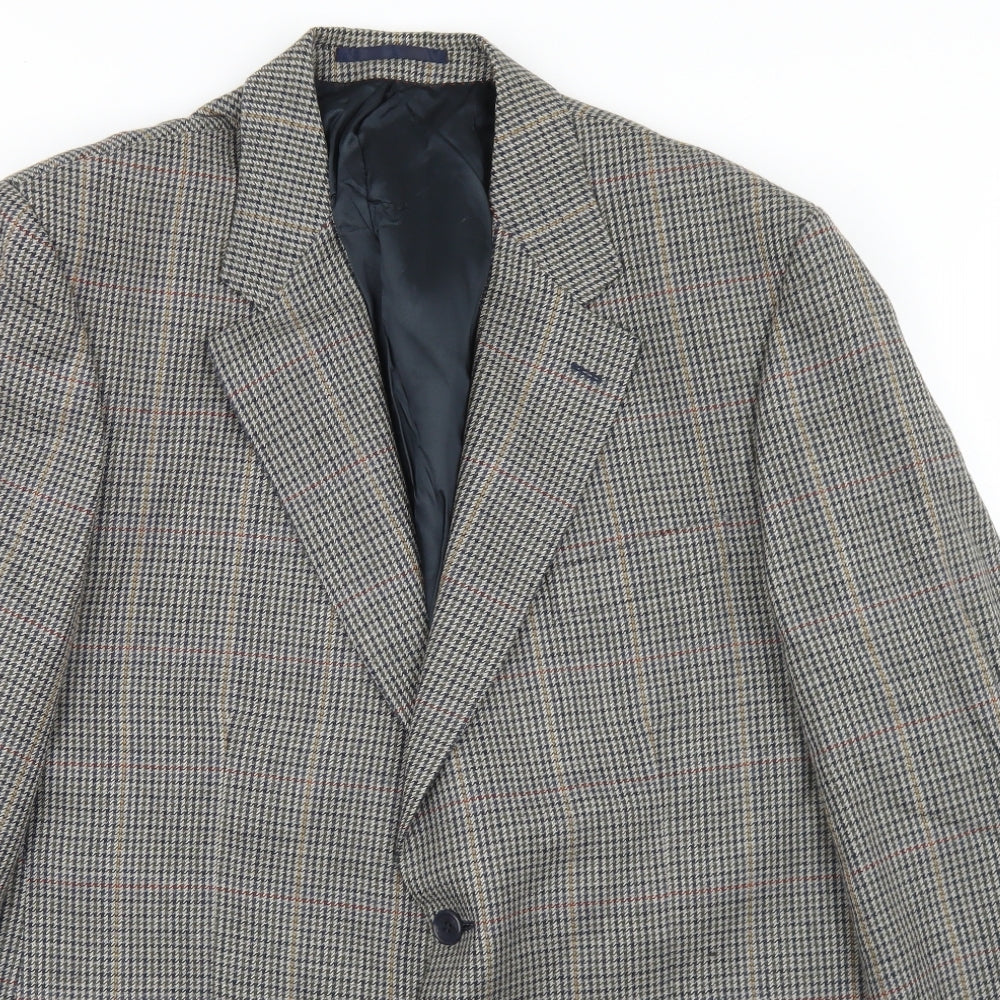 West Brook Mens Beige Houndstooth Wool Jacket Blazer Size 44