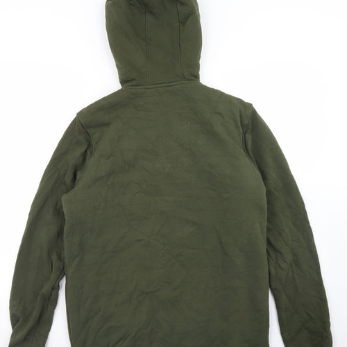 Livergy Mens Green  Cotton Full Zip Hoodie Size M   - Fleece Lined