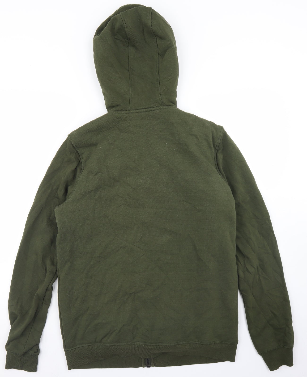 Livergy Mens Green  Cotton Full Zip Hoodie Size M   - Fleece Lined