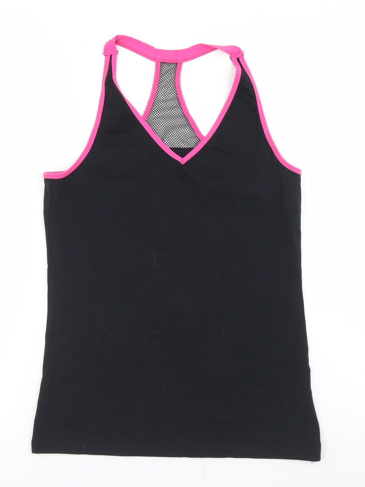Peacocks Womens Black  Cotton Basic Tank Size 12 V-Neck