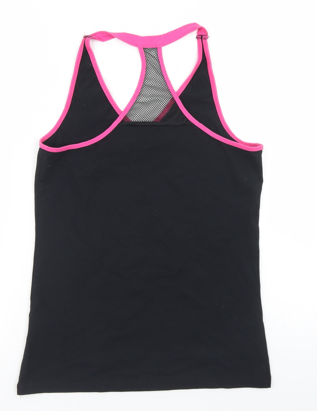 Peacocks Womens Black  Cotton Basic Tank Size 12 V-Neck